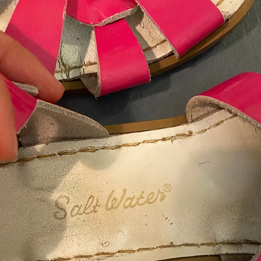 Leather Strappy Pink Salt Water  Sandals